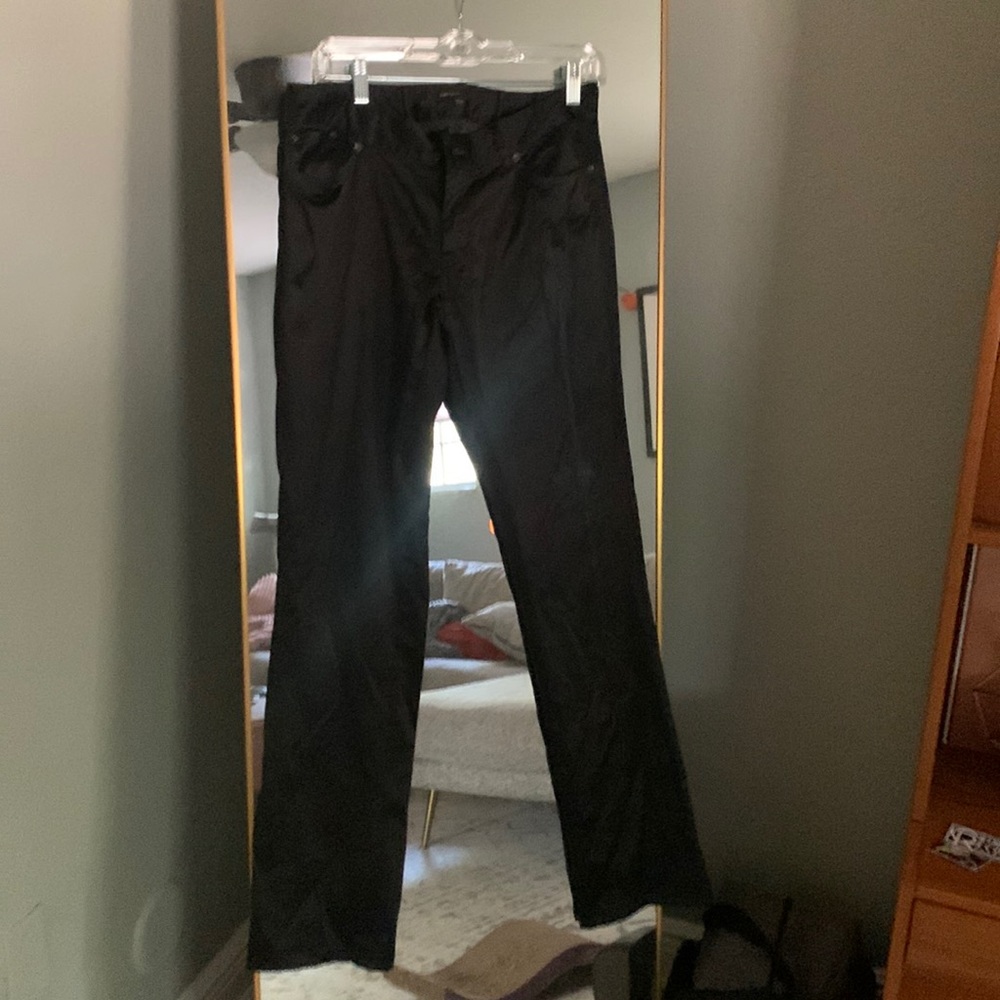 Black satin jeans or pants size 10